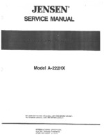 JENSEN A222HX OEM Service