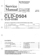 PIONEER CLDD580 OEM Service